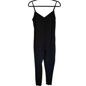 Forever 21 NWT Solid Black Form Fitting Tight Spaghetti Strap Jumpsuit Size 1X